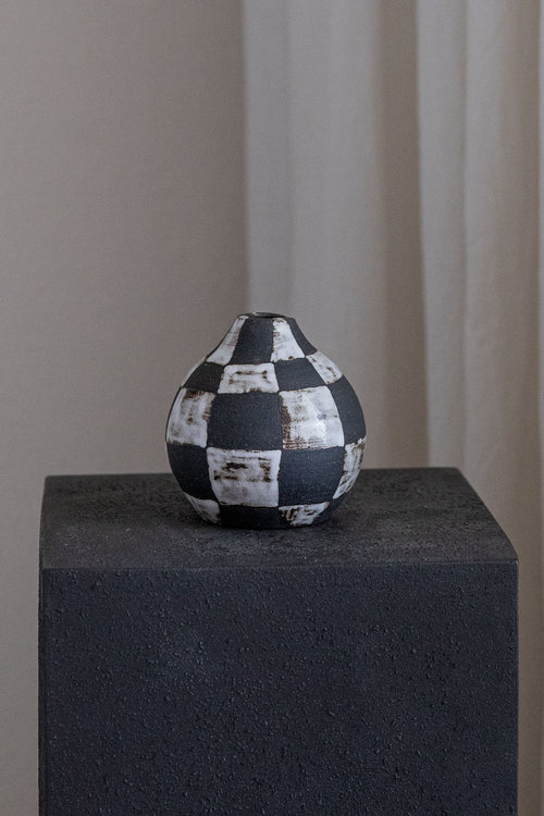 Checkered Bud Vase